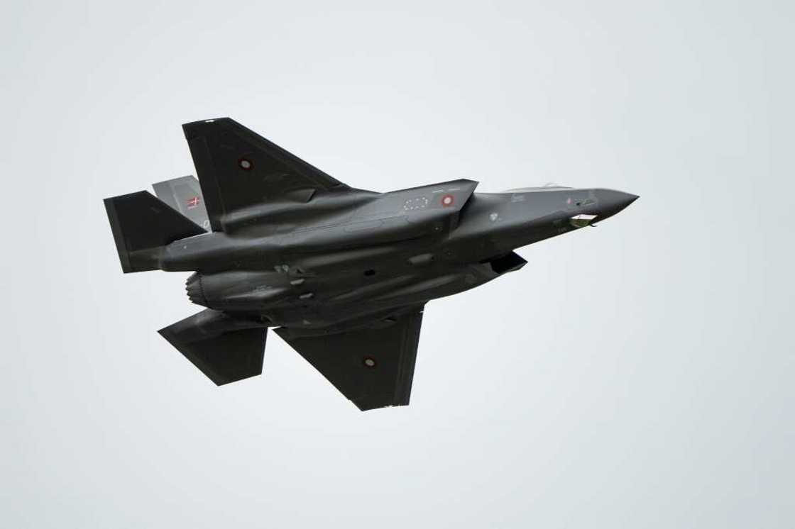 An F-35 fighter jet returns to a Danish air force base on October 1, 2023 An F-35 fighter jet returns to a Danish air force base on October 1, 2023
