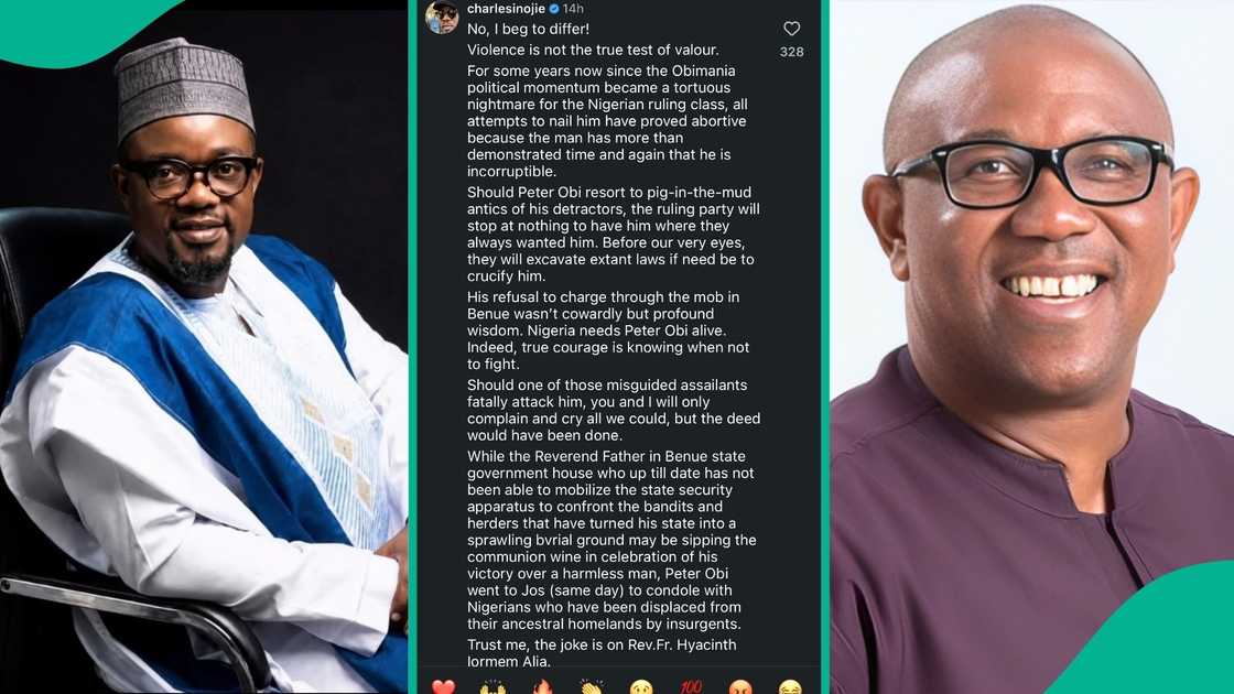 Charles Inojie comments on Peter Obi’s decision to leave Benue amid backlash Charles Inojie comments on Peter Obi’s decision to leave Benue amid backlash
