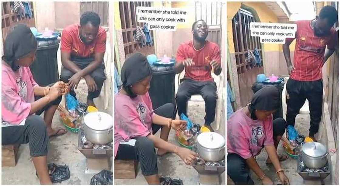 Yadda miji ya sa matarsa a gaba, yana mata dariya saboda tana girki da gawayi Yadda miji ya sa matarsa a gaba, yana mata dariya saboda tana girki da gawayi