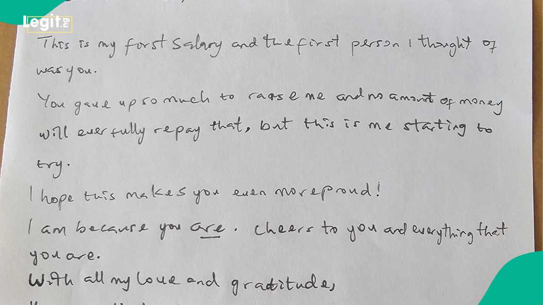 UK-based Nigerian man cries, shares touching note his younger sister left him with some cash