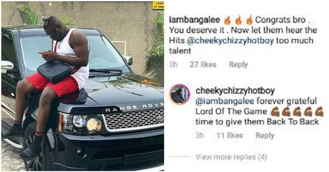 Nigerian producer Cheeky Cheezy thanks D'banj for gifting him a Range Rover Nigerian producer Cheeky Cheezy thanks D'banj for gifting him a Range Rover