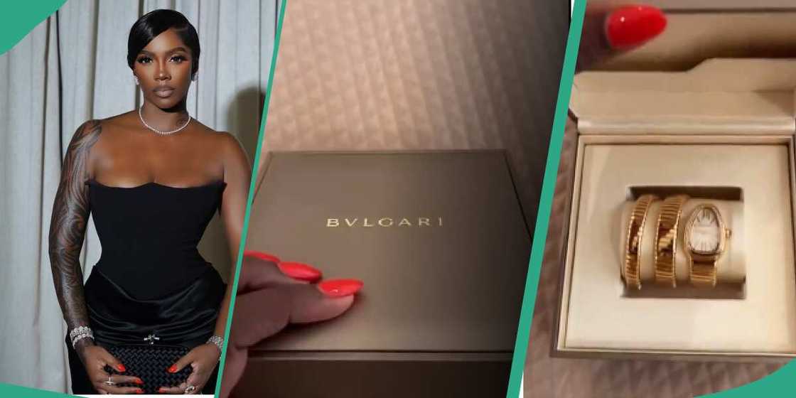 Tiwa Savage buys N63 million wristwatch. Tiwa Savage buys N63 million wristwatch.