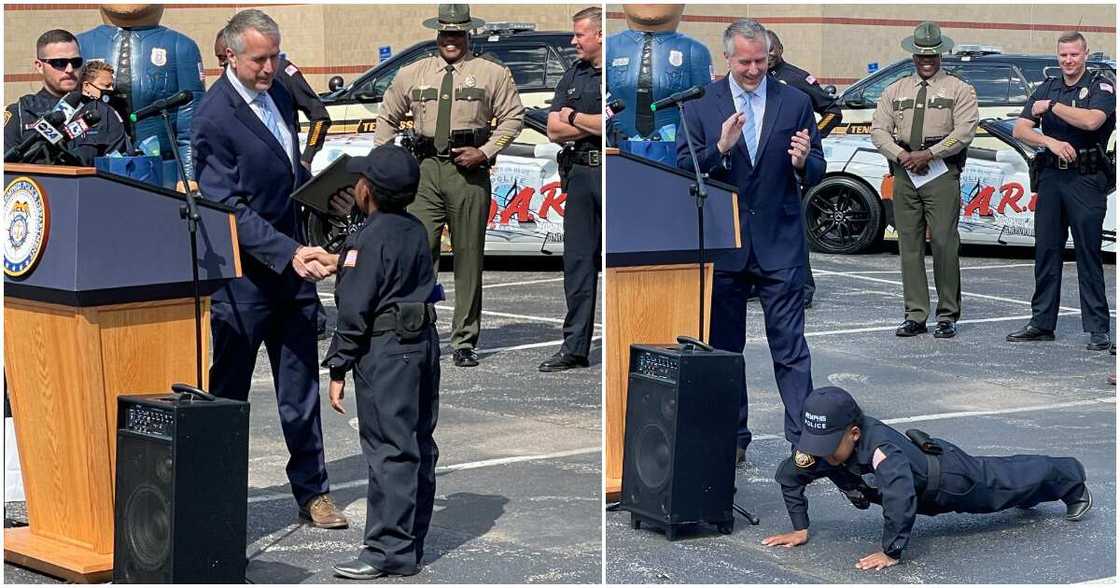 Reactions as 10-year-old black boy is sworn into the US FBI and SWAT team