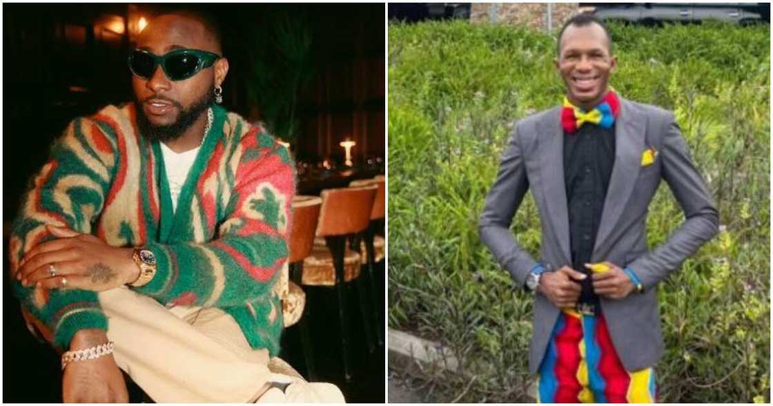 Singer Davido and critic Daniel Regha Singer Davido and critic Daniel Regha