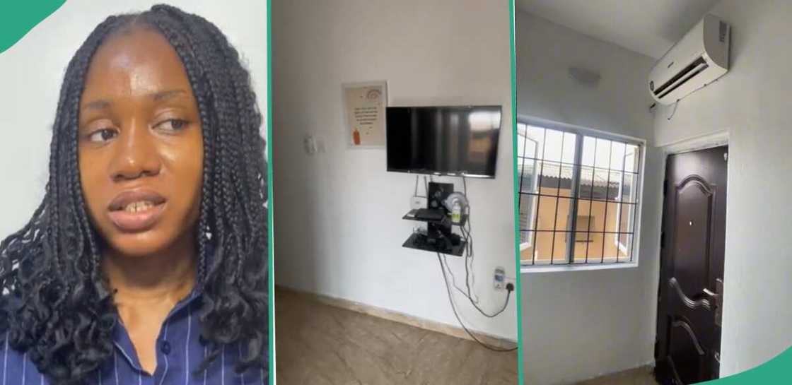 Lady shows apartment she rented in Yaba. Lady shows apartment she rented in Yaba.