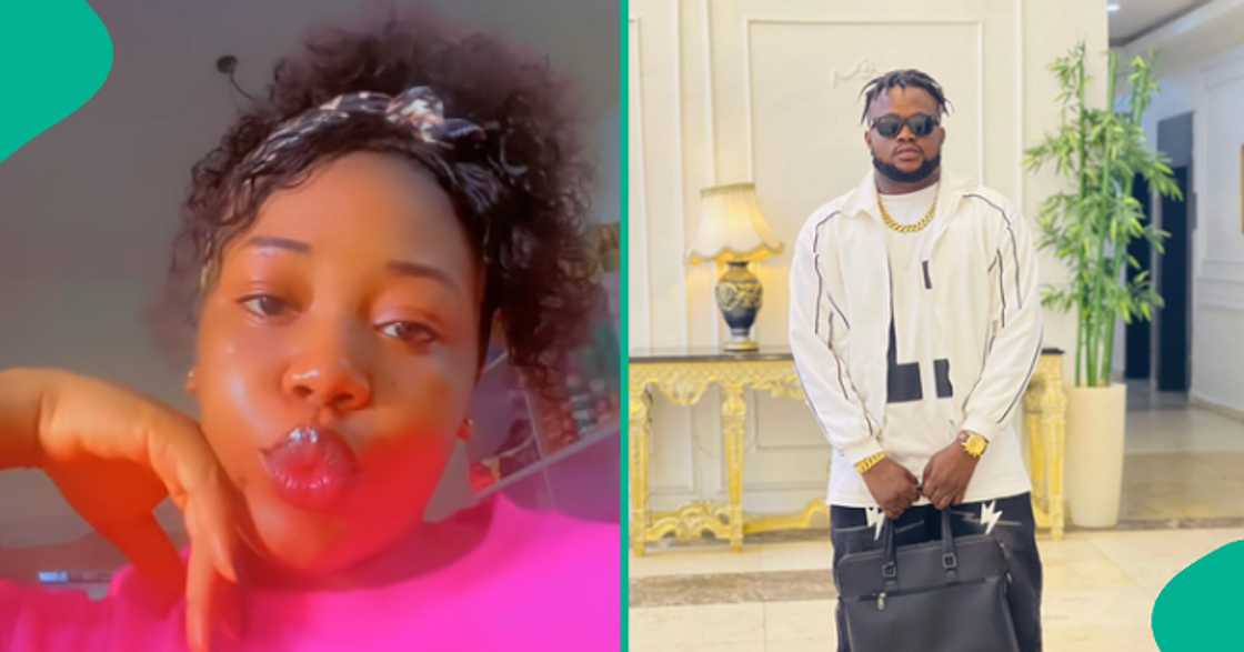 Woman displays the push gift that she received from her husband. Woman displays the push gift that she received from her husband.