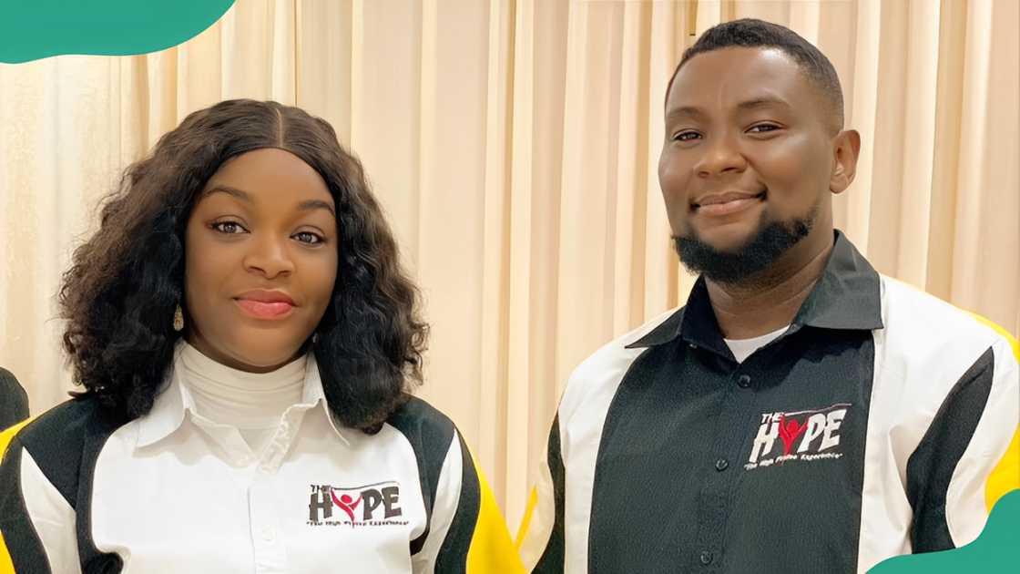 Austin Faani and his wife, actress Chacha Eke, in matching t-shirts. Austin Faani and his wife, actress Chacha Eke, in matching t-shirts.