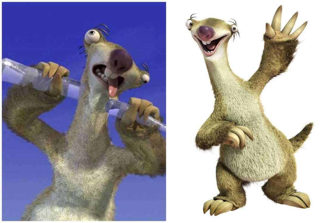 Sid the sloth showing different gestures Sid the sloth showing different gestures
