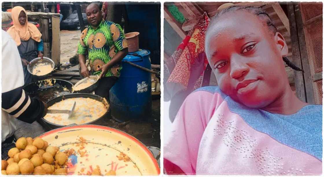 Man who sells akara trains his daughter in private school. Man who sells akara trains his daughter in private school.