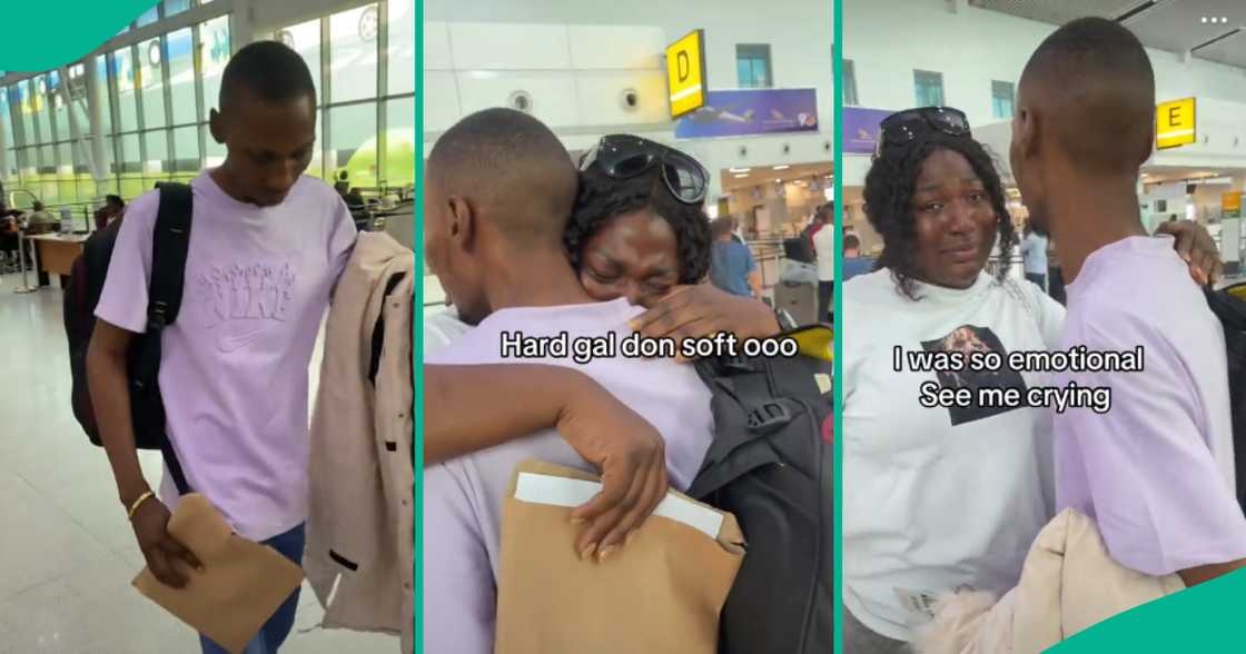 Lady breaks down in tears at airport as her brother leaves Nigeria