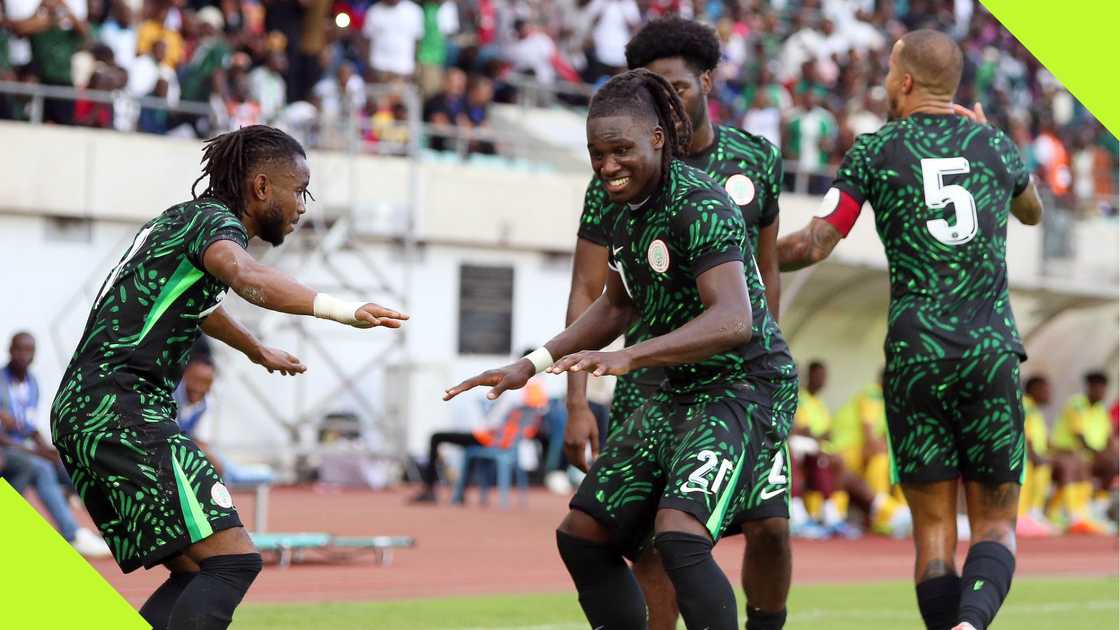 Ademola Lookman, Calvin Bassey, Ola Aina, William Troost-Ekong, Nigeria, Benin Republic, Godswill Akpabio Stadium, Uyo. Ademola Lookman, Calvin Bassey, Ola Aina, William Troost-Ekong, Nigeria, Benin Republic, Godswill Akpabio Stadium, Uyo.