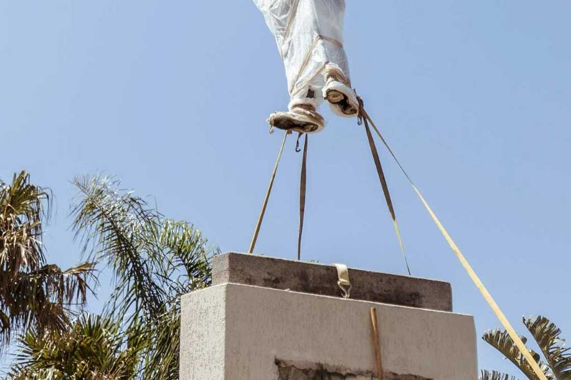 The monument commemorated Curt von Francois, a German army commissioner who has been credited with founding Windhoek The monument commemorated Curt von Francois, a German army commissioner who has been credited with founding Windhoek