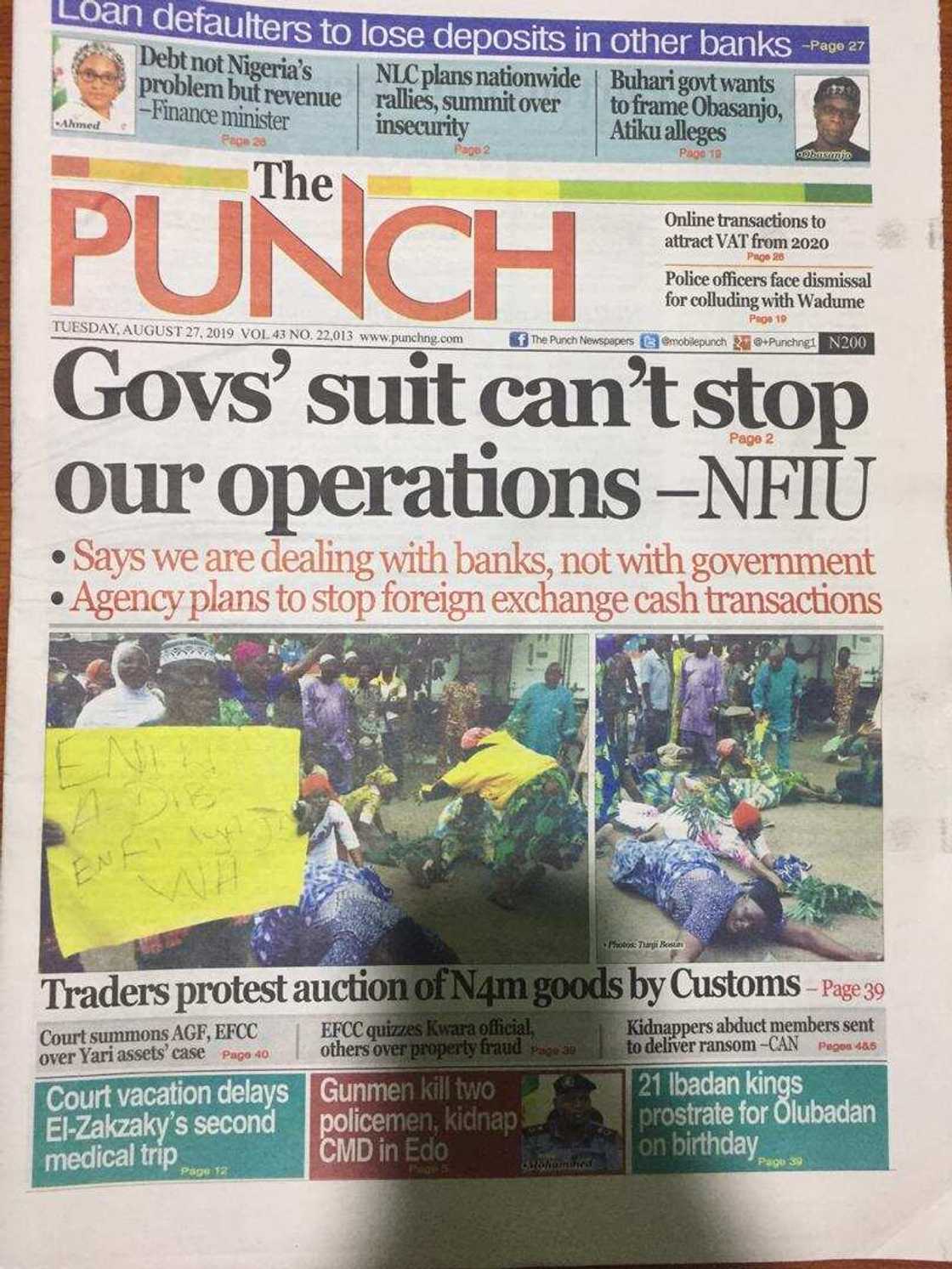 Nigerian newspaper review for August 27: Fresh worry over electricity tariff increase