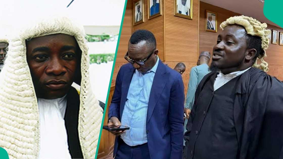 Justice Mohammed Umar threatens defence counsel Marshall Abubakar with contempt of court during proceedings in Abuja on March 16.