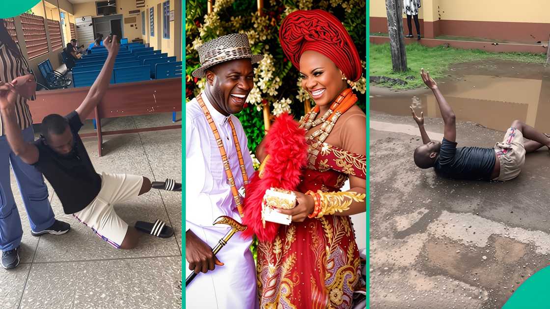 A man happily prays and rolls on floor as his wife welcomed a baby after three years of marriage.