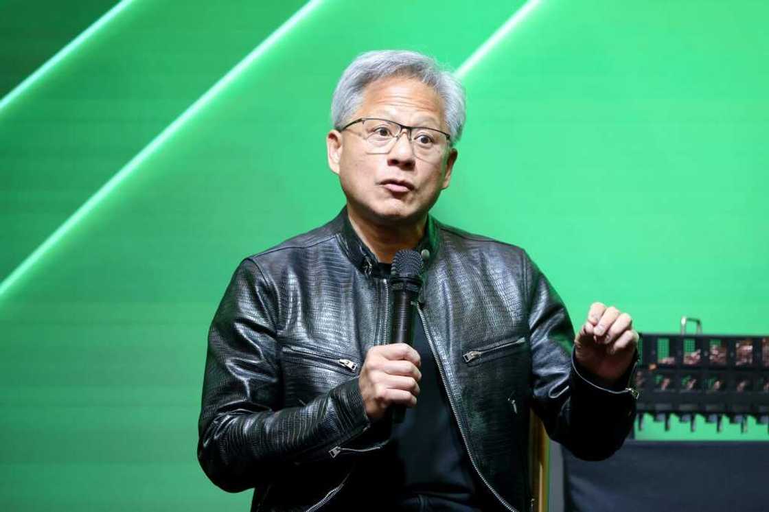 Nvidia CEO Jensen Huang speaks during Computex 2024 in Taipei on June 4, 2024