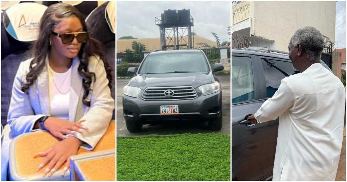 Actress Luchy Donalds surprises dad with new car. Actress Luchy Donalds surprises dad with new car.