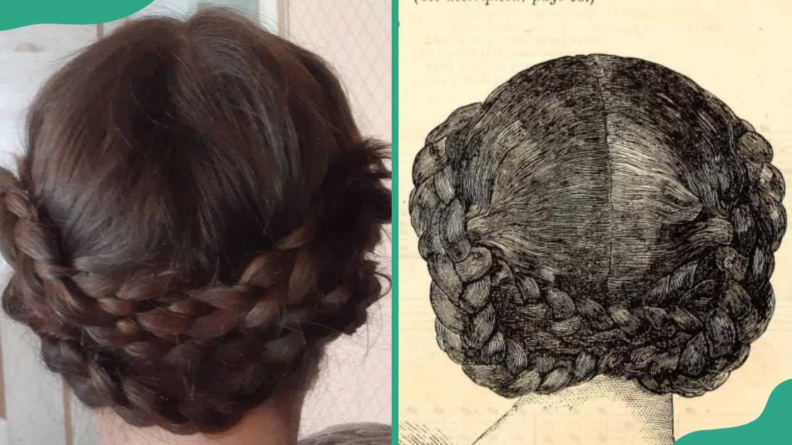 Crown-wrapped rope braids Crown-wrapped rope braids