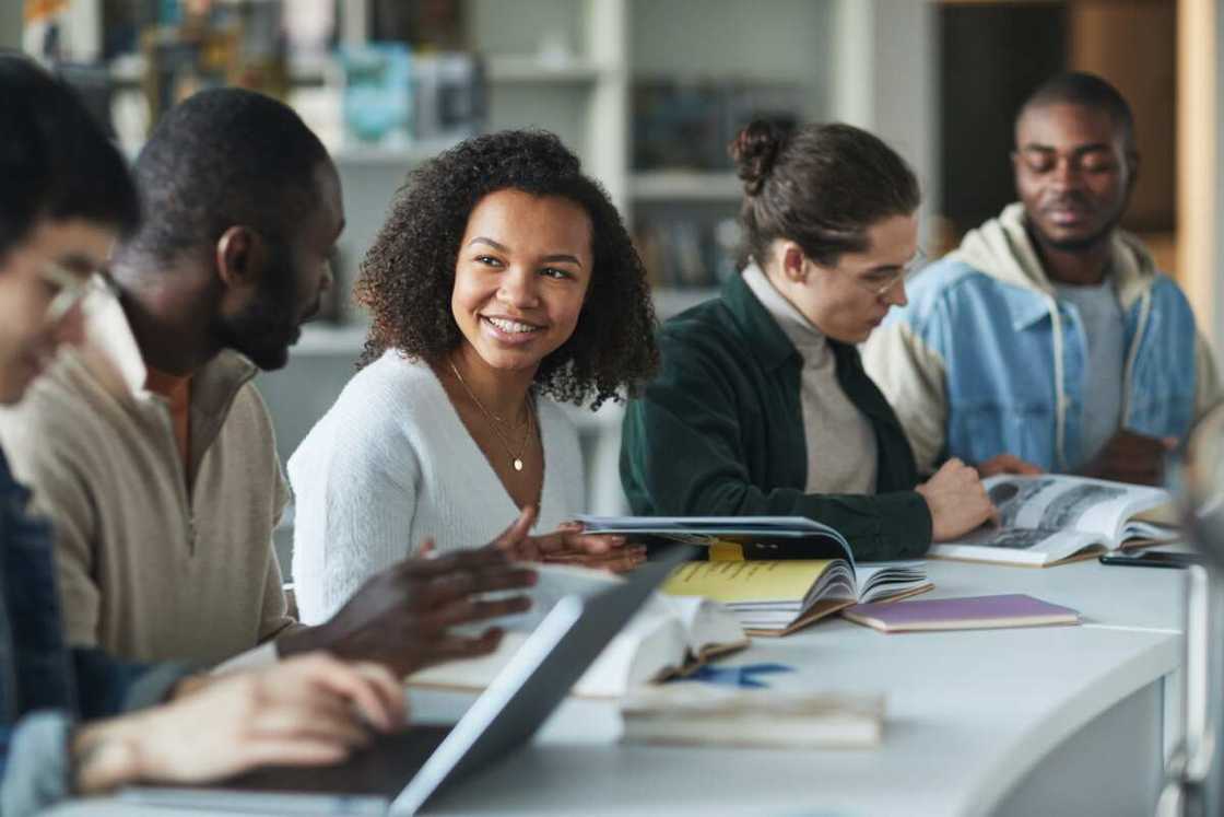 students of the best law university in nigeria in the library