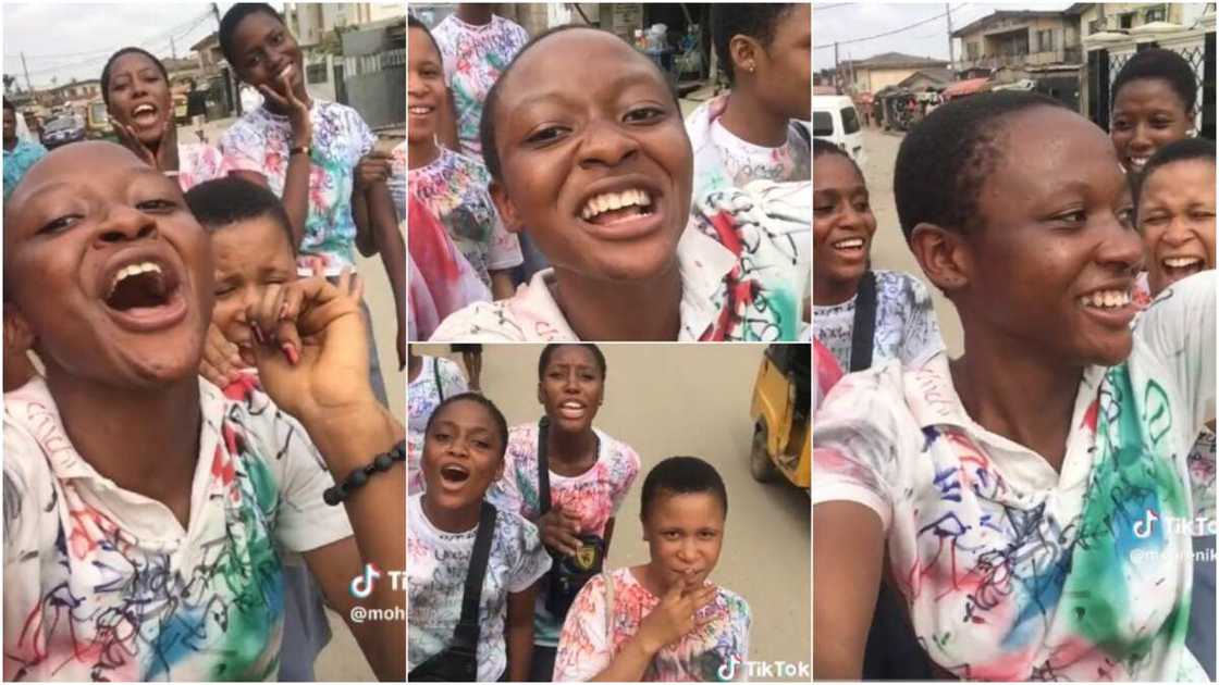 Secondary school girls celebrate graduation jubilantly