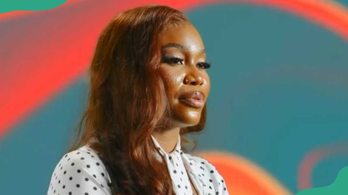 Flora from BBNaija poses for a photo