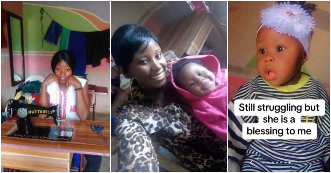 Dorcas, four robbers, baby Dorcas, four robbers, baby