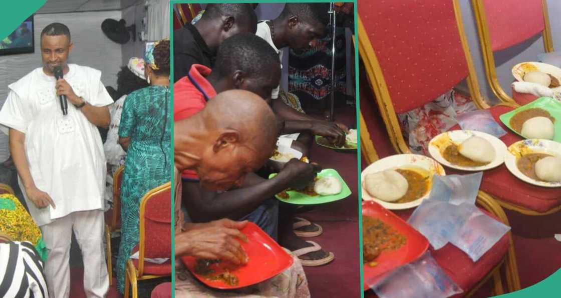 Photos emerge as pastor gives church members fufu and soup