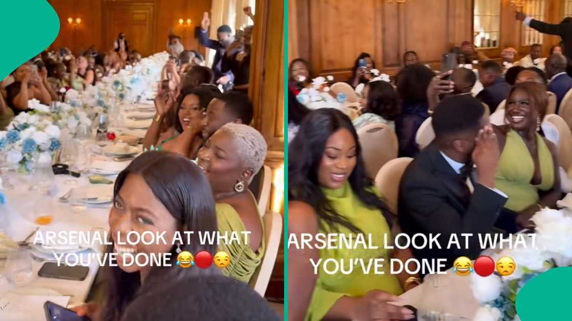 Viral TikTok shows couple singing Arsenal anthem during wedding celebration. Viral TikTok shows couple singing Arsenal anthem during wedding celebration.