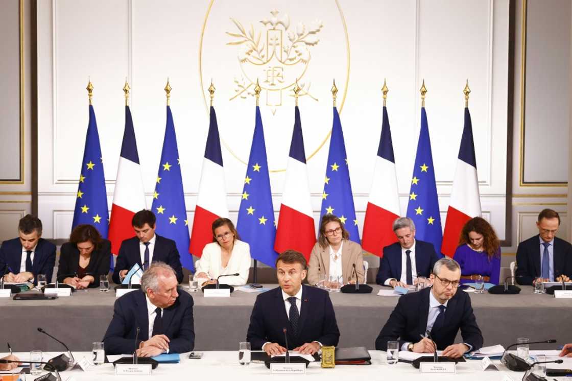 Macron said that the tariffs were "brutal and unfounded" Macron said that the tariffs were "brutal and unfounded"