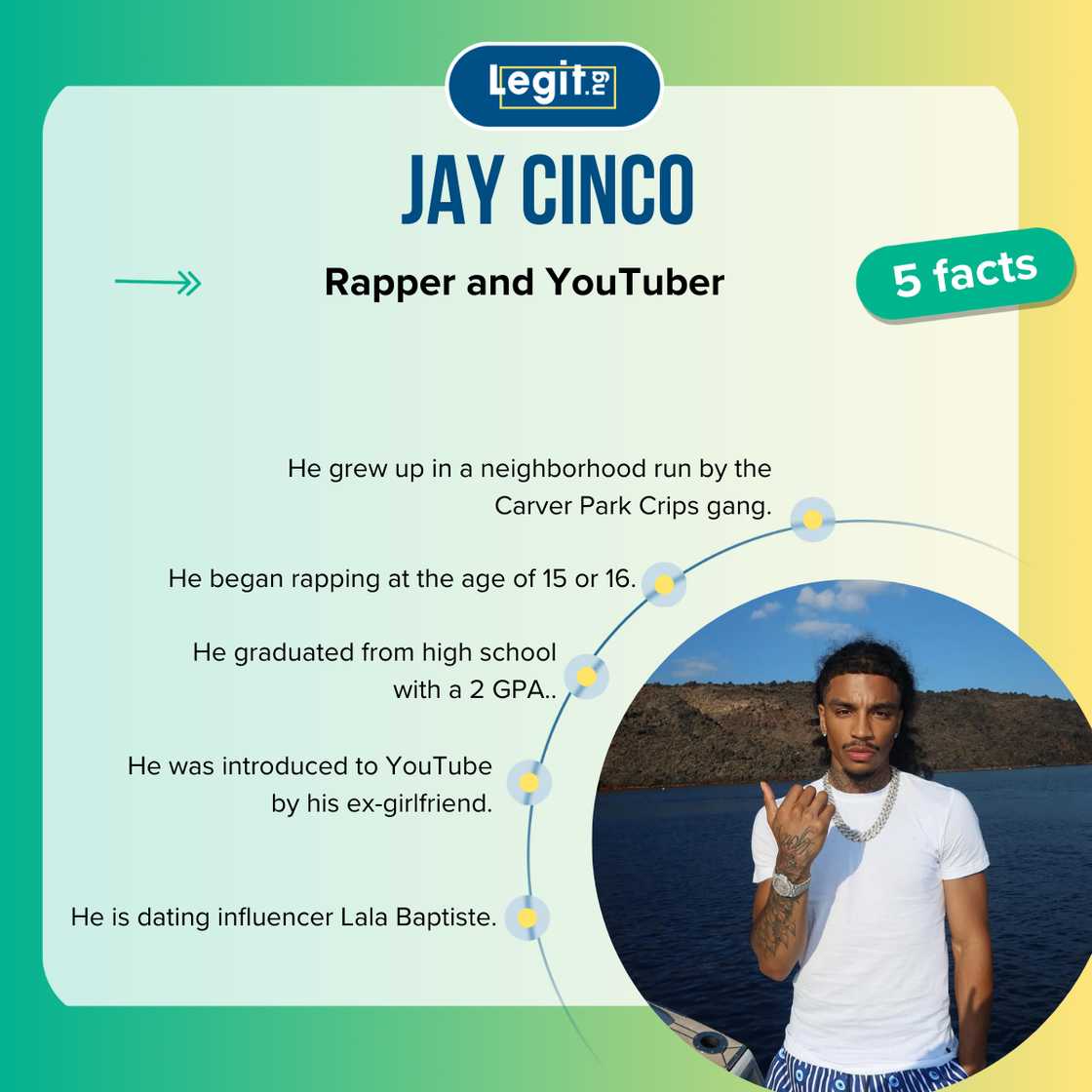 Jay Cinco standing near a lake