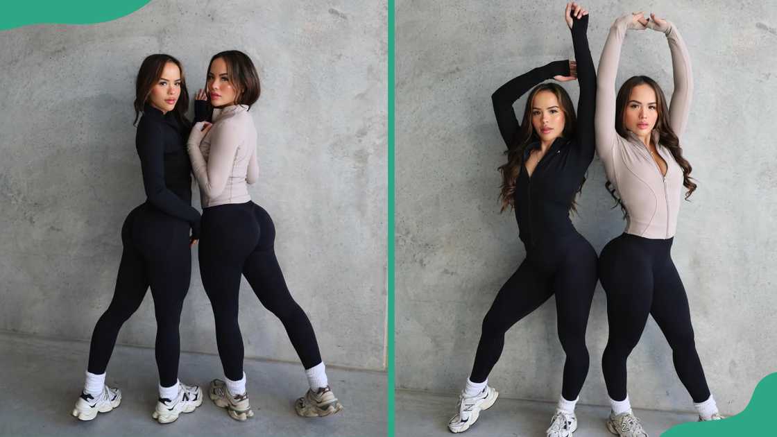 The Connell Twins posing for a photo in their gym wear. The Connell Twins posing for a photo in their gym wear.