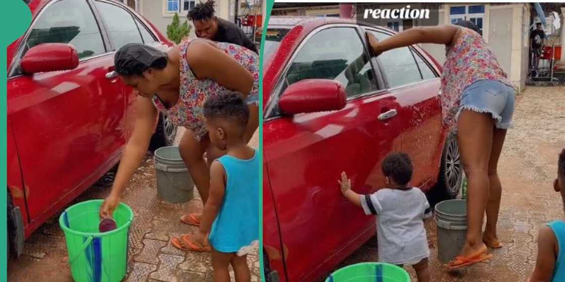 Man, wife, car Man, wife, car