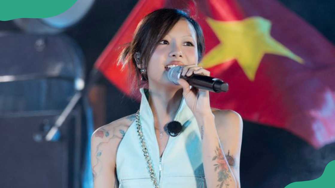 Rapper Suboi performing on stage. Rapper Suboi performing on stage.