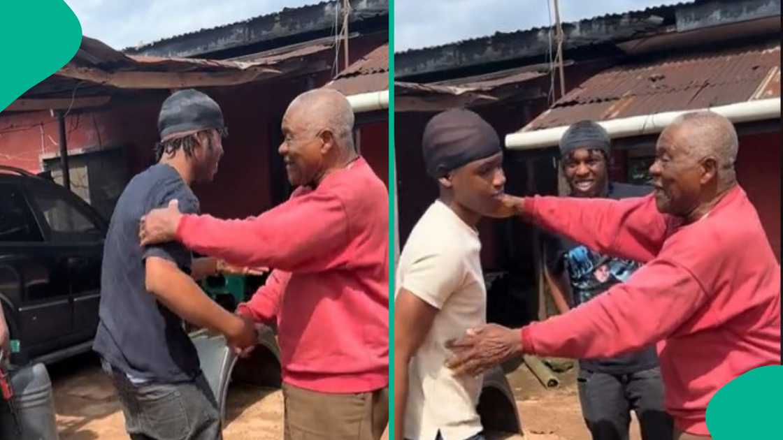 Grandfather reunites with his kids Grandfather reunites with his kids