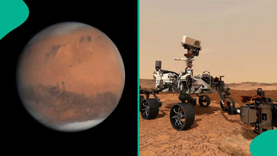 NASA's Perseverance rover on Mars. NASA's Perseverance rover on Mars.