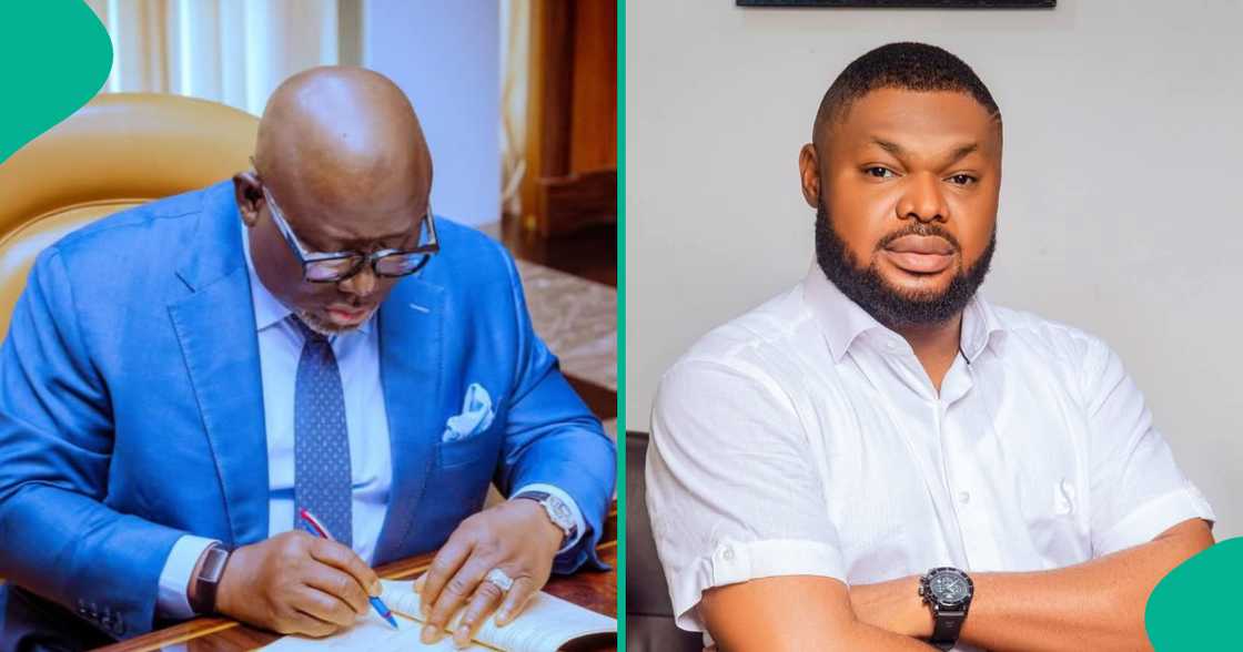 Gwamnan Delta da tsohon hadiminsa. Gwamnan Delta da tsohon hadiminsa.