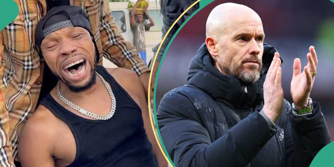 Charles Okocha flaunts his bald head, gets compared to Erik ten Hag