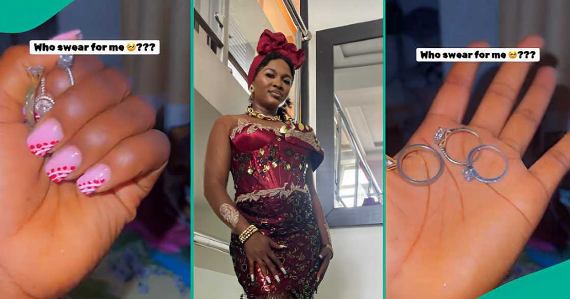Single mother shows off three engagement rings she had received Single mother shows off three engagement rings she had received