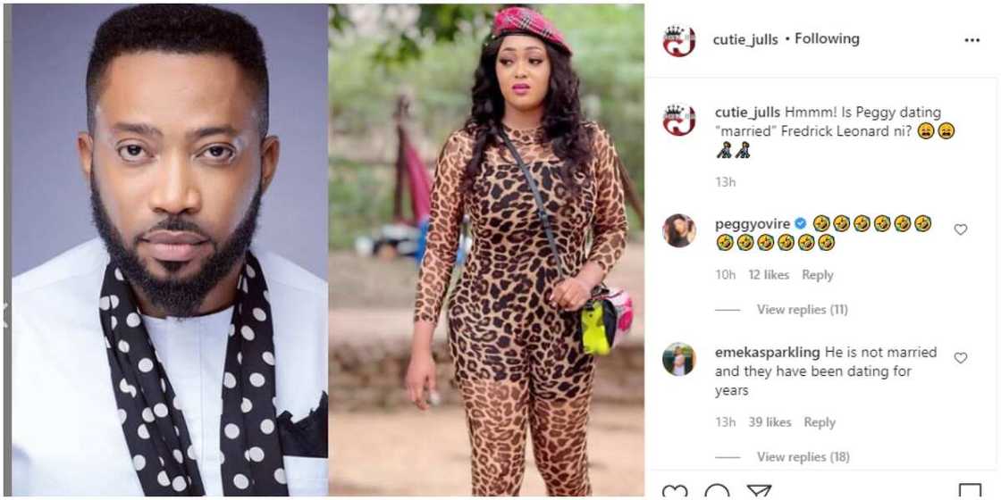 Actress Peggy Ovire Reacts as Blogger Raises Speculations about Dating Colleague Frederick Leonard Actress Peggy Ovire Reacts as Blogger Raises Speculations about Dating Colleague Frederick Leonard