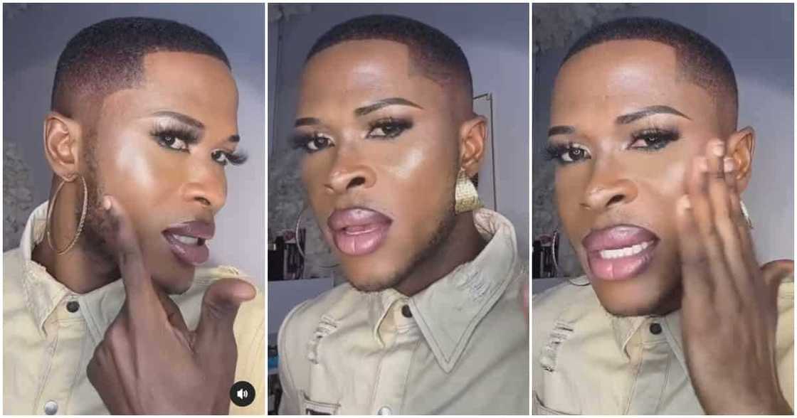 Photos of man in makeup. Photos of man in makeup.