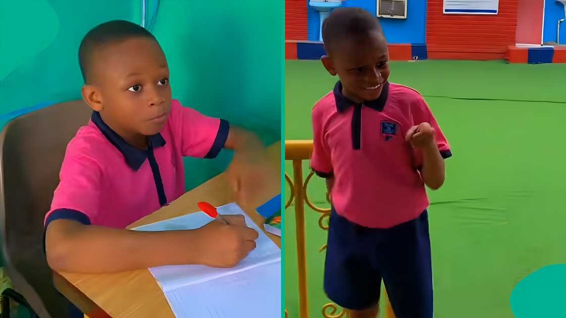 Little boy captured in video behaving like his teacher in class. Little boy captured in video behaving like his teacher in class.