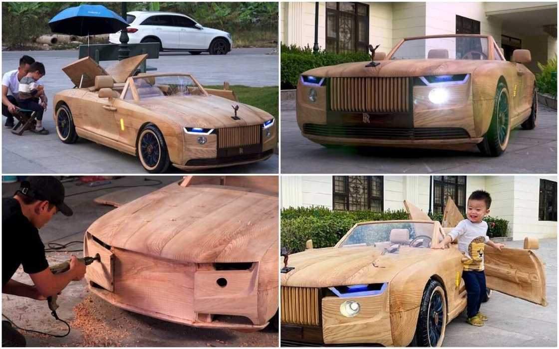 A talented man named Truong Van Dao has used wood to construct a Rolls Royce Boat Tail for his son. A talented man named Truong Van Dao has used wood to construct a Rolls Royce Boat Tail for his son.
