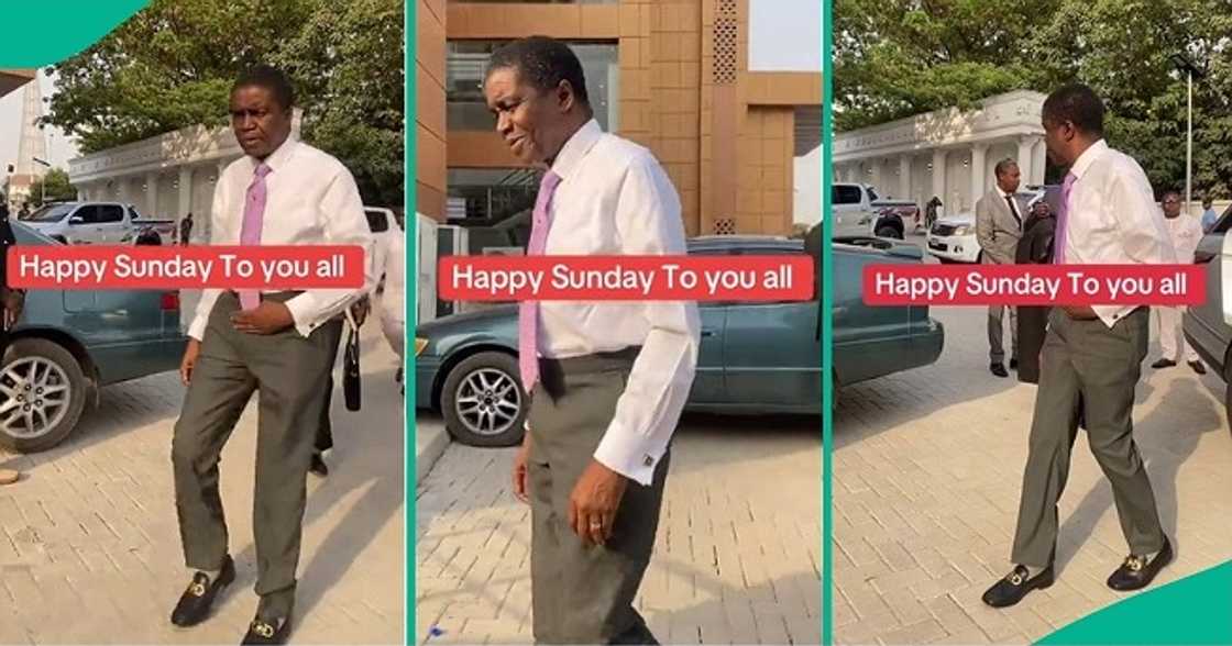 Bishop David Abioye, who recently left Bishop David Oyedepo's Living Faith Church, in the news again over his walking step in viral video.