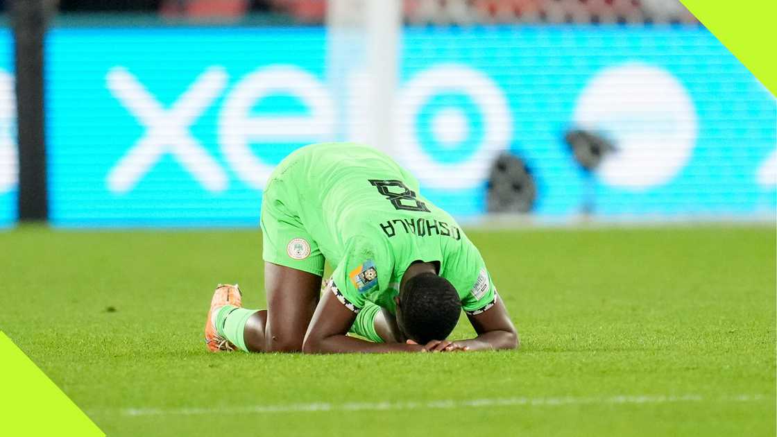 Asisat Oshoala playing for Nigeria at the 2023 FIFA Women's World Cup. Asisat Oshoala playing for Nigeria at the 2023 FIFA Women's World Cup.