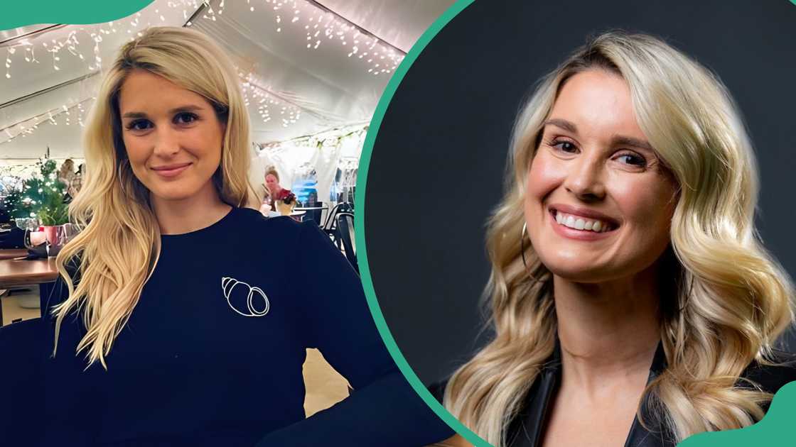 Michelle Smallmon in a lively festive scene (L). Michelle Smallmon smiling with wavy blonde hair (R). Michelle Smallmon in a lively festive scene (L). Michelle Smallmon smiling with wavy blonde hair (R).