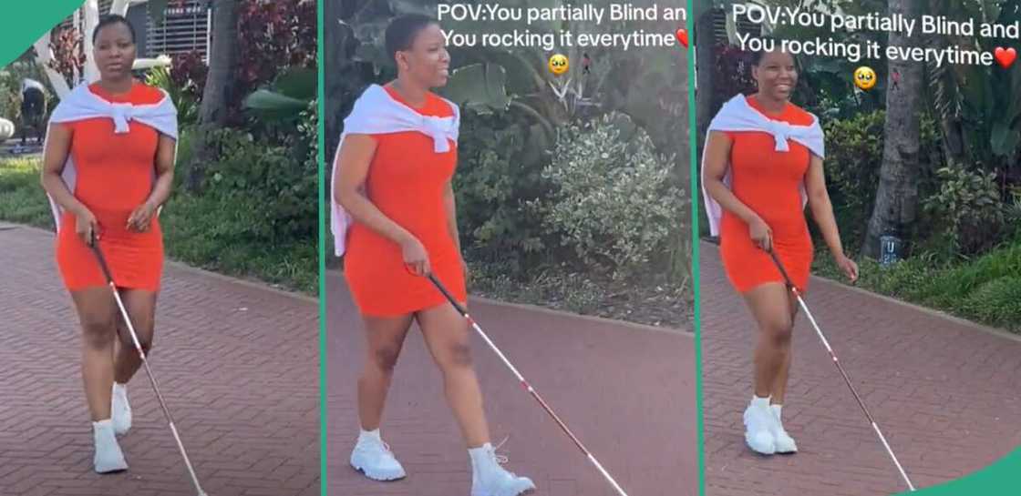 Partially blind lady melts hearts online. Partially blind lady melts hearts online.