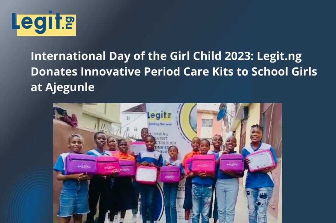 International day of the girl child, Period care, Legit.ng International day of the girl child, Period care, Legit.ng
