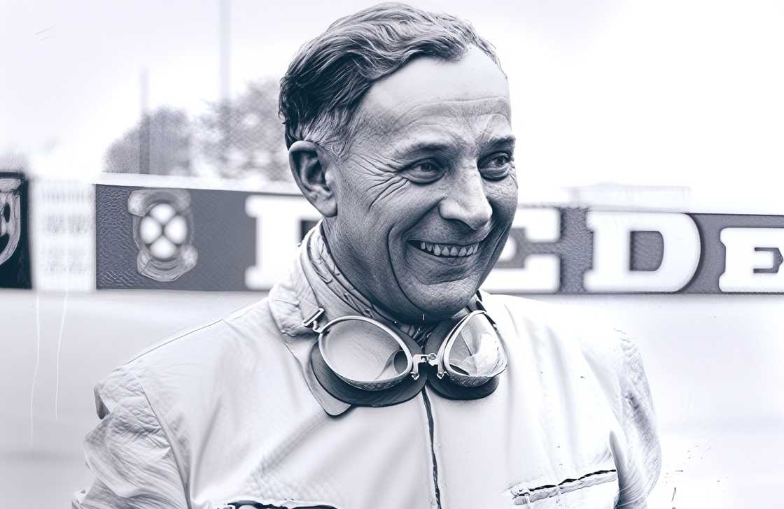 Adolf Brudes pictured wearing his driving gear and googles.. Adolf Brudes pictured wearing his driving gear and googles..