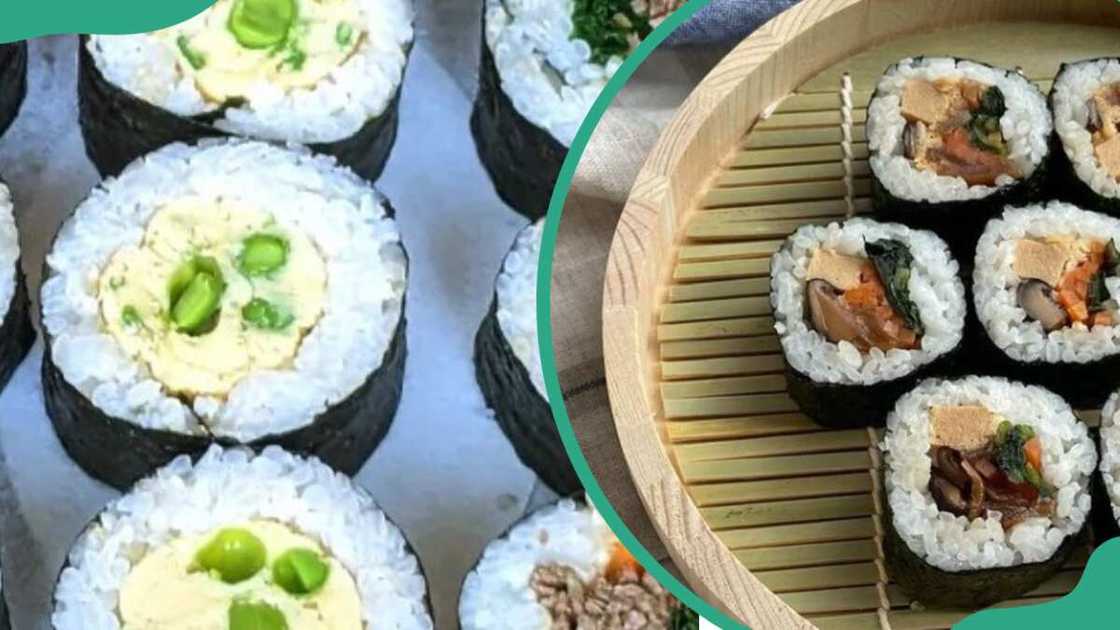 Makizushi sliced into bite-sized pieces