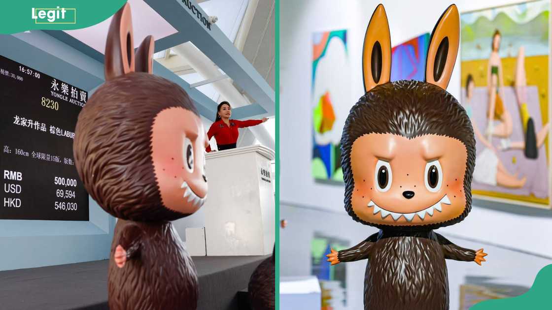 Giant Brown Labubu Sculpture (160 cm)